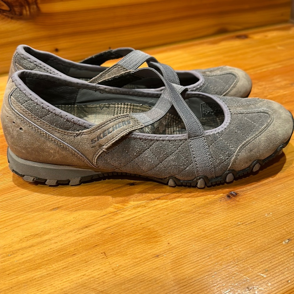 Skechers Grey Cross-Strap Sneakers